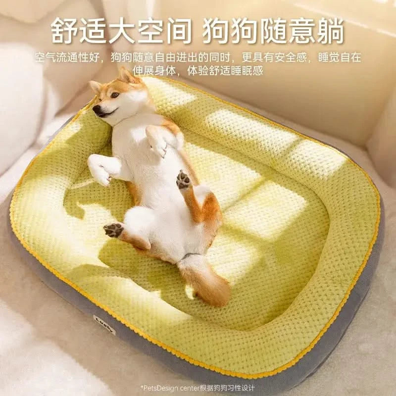 Luxurious Plush Pet Bed: Cozy Warm Sofa Cushion for Dogs & Cats, Machine Washable