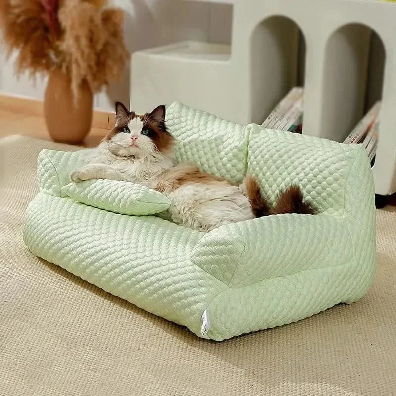 All Seasons Pet Sofa Bed for Small Medium Dogs Cats - Ice Silk Summer Comfort