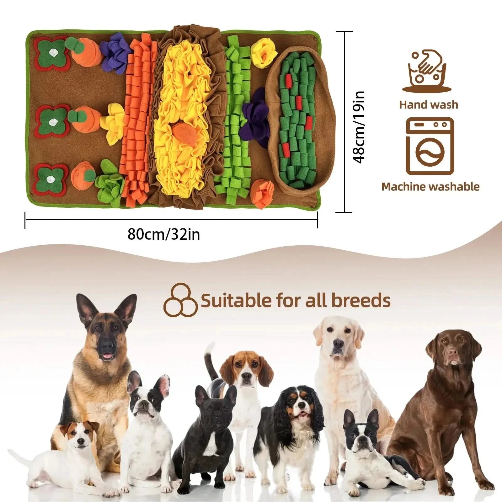 Interactive Dog Sniffing Mat: Slow Feeder Foraging Pad for Mental Stimulation