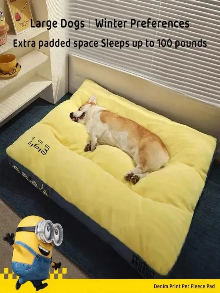 Luxurious Velour Washable Pet Bed – Warm, Ergonomic Cushion for Pets