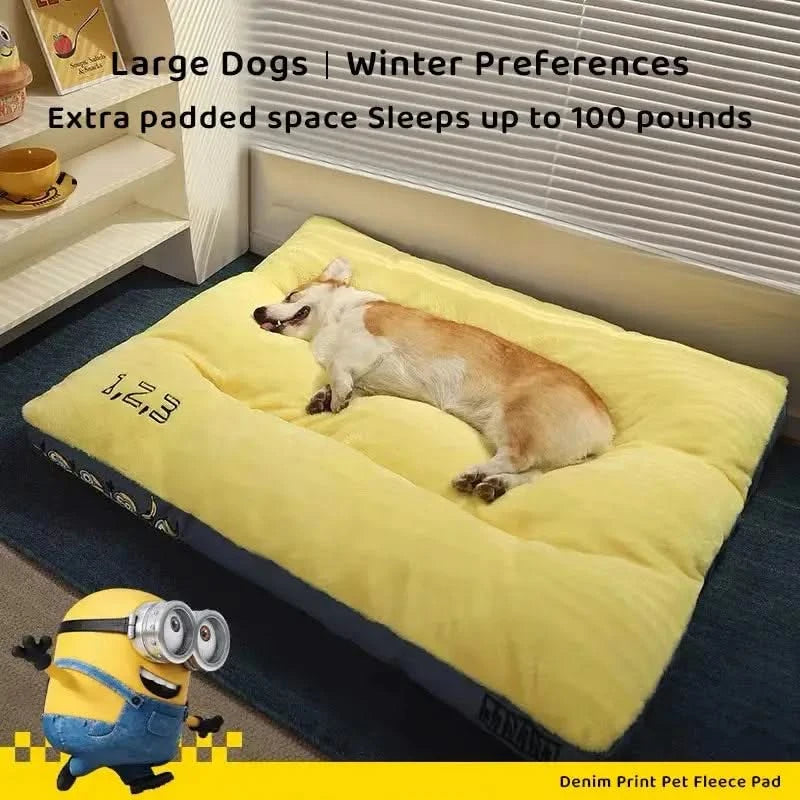 Luxurious Velour Washable Pet Bed – Warm, Ergonomic Cushion for Pets