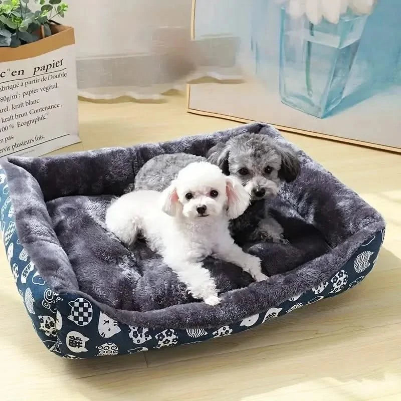 Deluxe Plush Pet Dog Cat Sofa Bed Mat - Cozy, Breathable, Washable Cushion