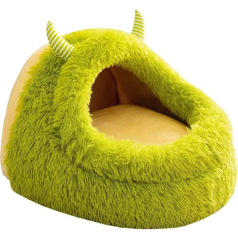 Plush Monster Pet Bed: Warm Thickened Dog Cat Kennel Mat