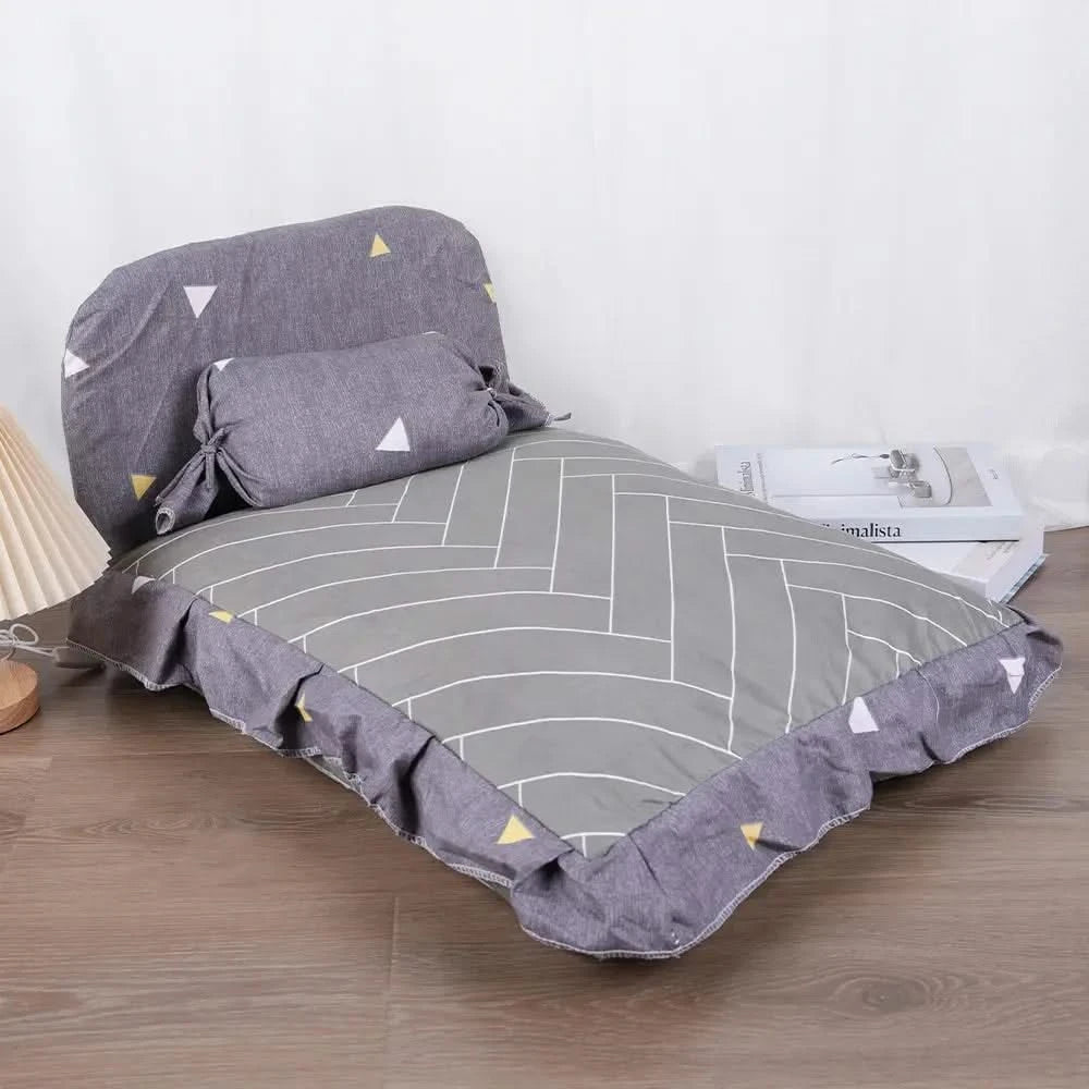 Cozy Striped Pet Bed for Small Dogs & Cats - Breathable Cushion Mat