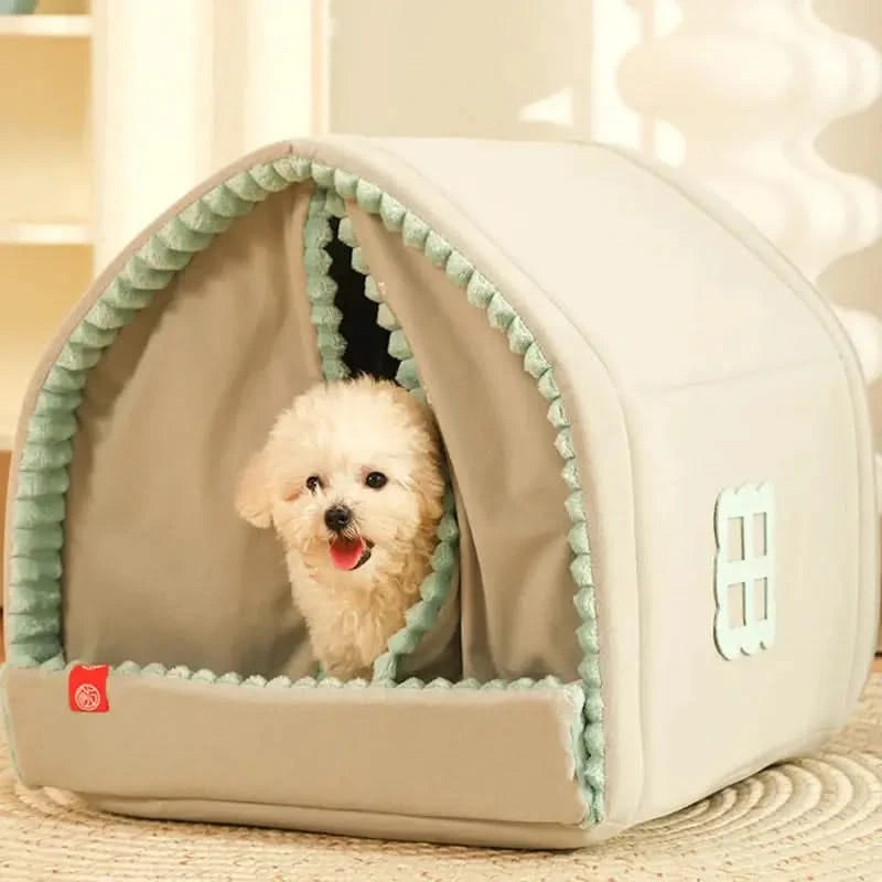 HOOPET Cozy Outdoor Pet House: Windproof, Warm, Portable Dog Cat Tent Kennel