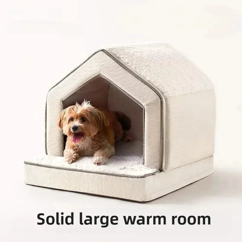 Waterproof Winter Pet Igloo House: Cozy, Collapsible Dog & Cat Bed