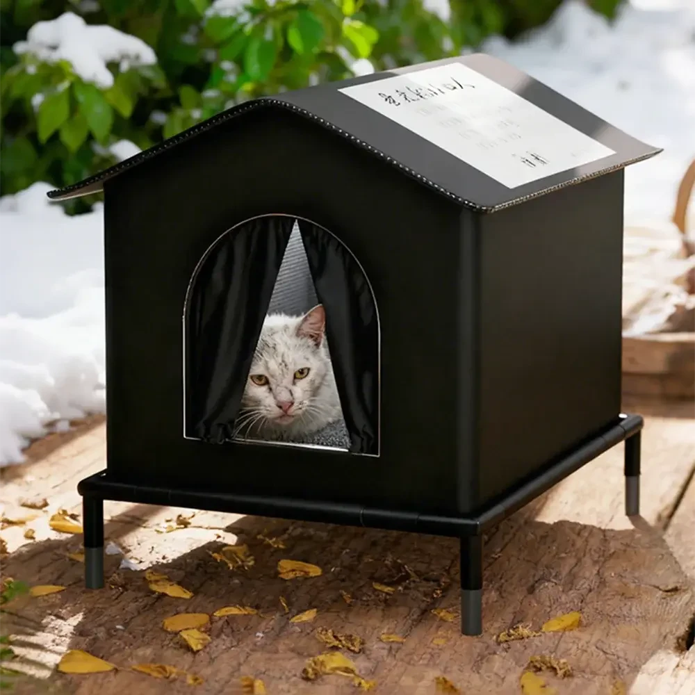 Insulated Waterproof Outdoor Cat House Shelter - Feral & Stray Pet Bed