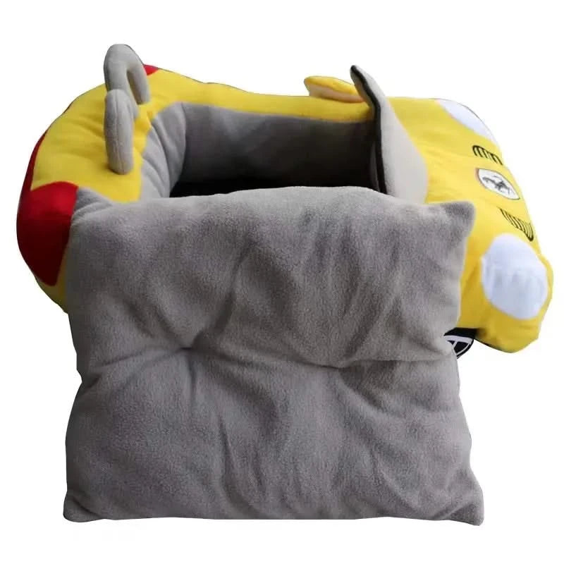 Luxury Pet Sports Car Bed for Small Dogs & Cats - Cozy Warm Puppy Cushion House