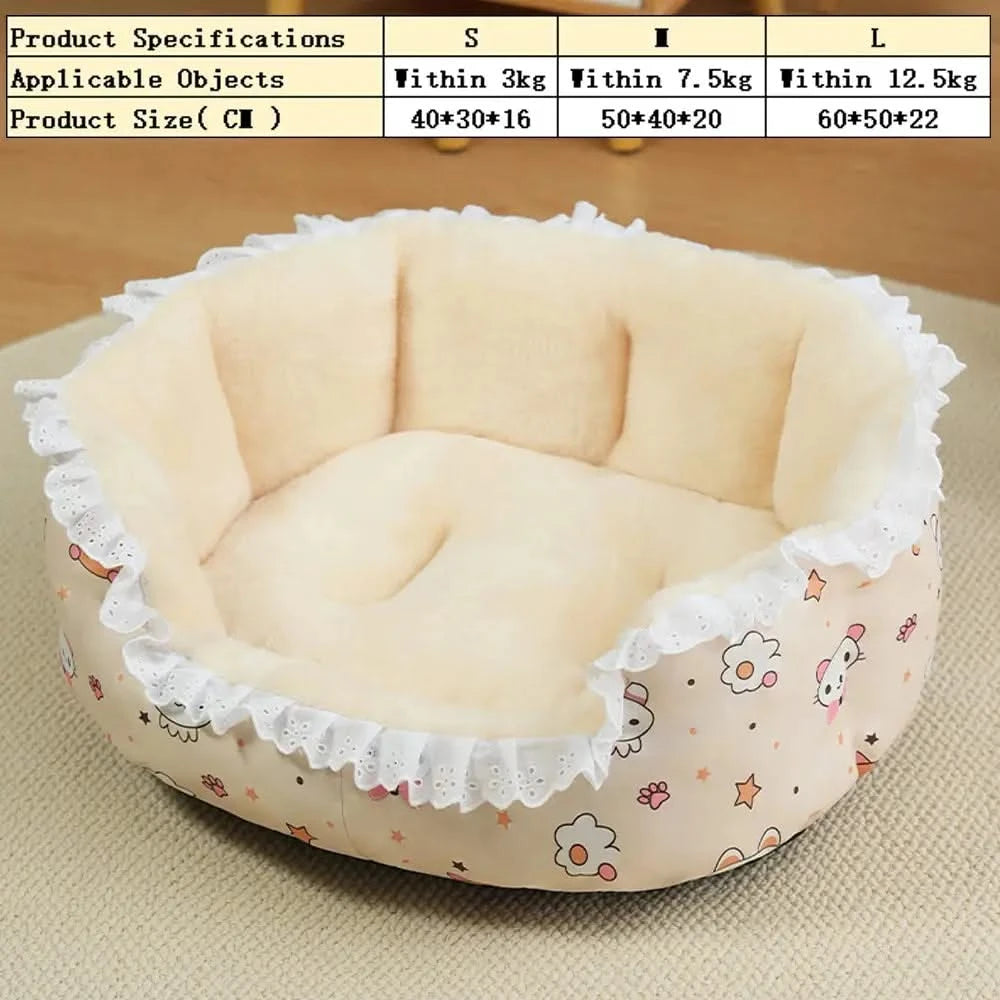 Ultimate Deep Sleep Plush Floral Pet Bed – Warm Winter Comfort for Cats & Dogs