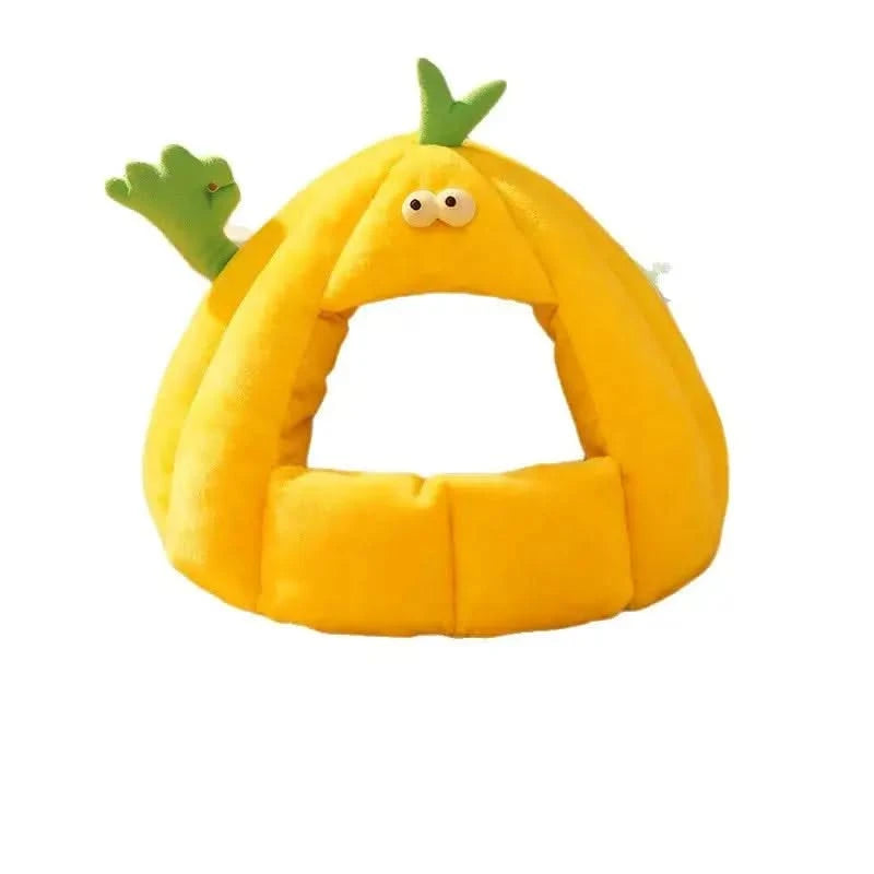 Plush Cat Nest Bed: Cozy Winter Warmth, Enclosed House, Washable Mat