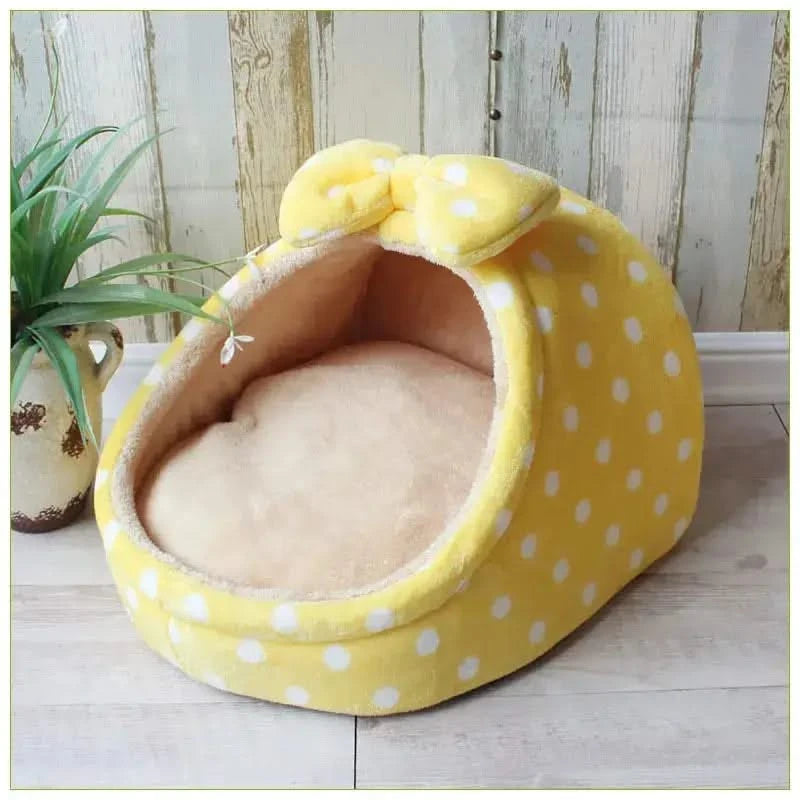 Plush Warm Pet Bed for Small Medium Dogs Cats - Cozy Kennel