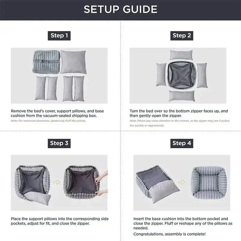 Plush Winter Warm Pet Bed Sofa - Washable, Non-Slip Design