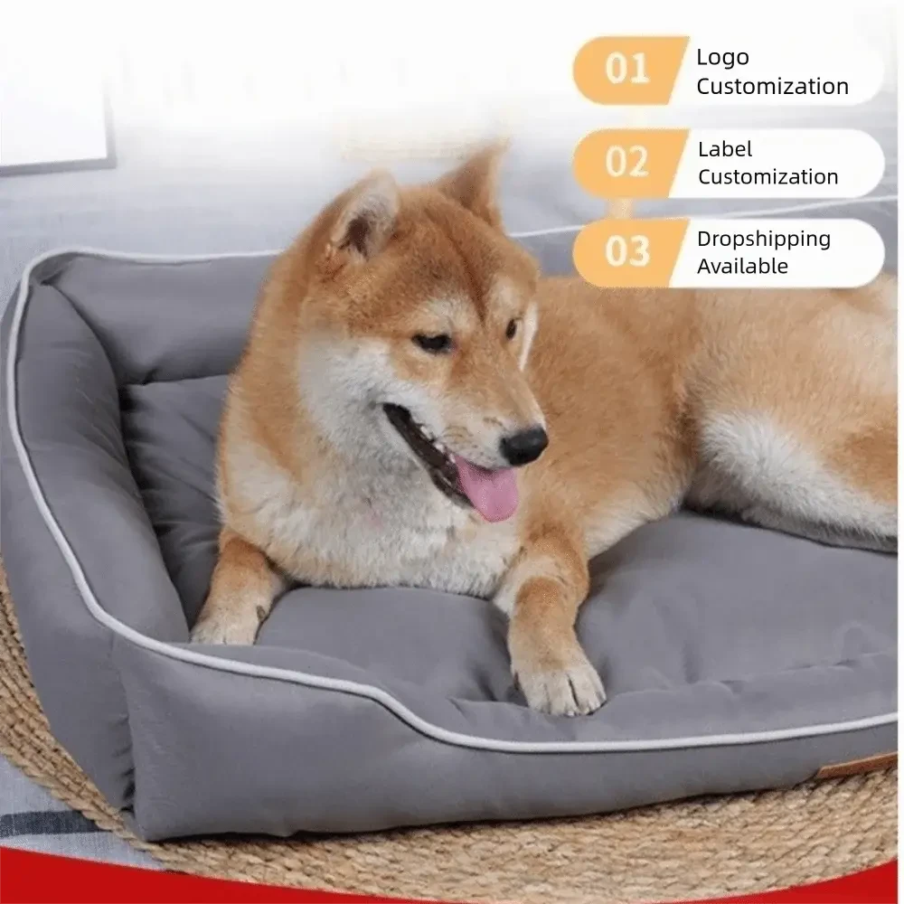 Luxury High Rebound Dog Bed, Scratch-Resistant, Non-Slip Plush Pet Sofa