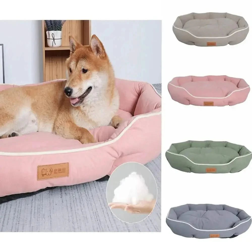 Luxury High Rebound Dog Bed, Scratch-Resistant, Non-Slip Plush Pet Sofa