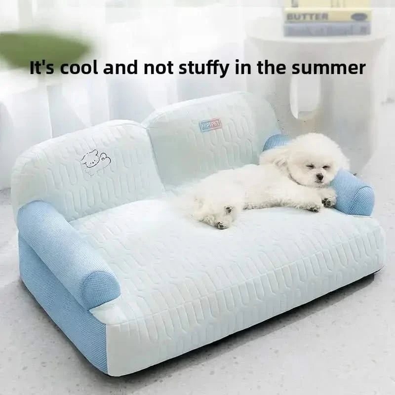 Premium Latex Dog Sofa Bed: Breathable, Washable, Removable Cover for Ultimate Pet Comfort