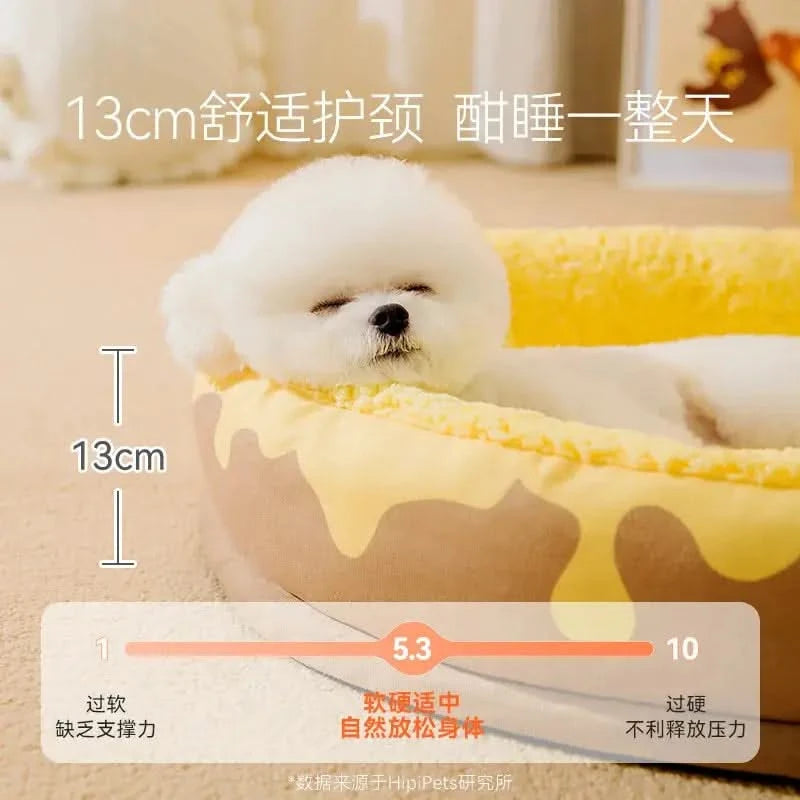 Cozy All-Season Washable Pet Bed: Warm Dog Kennel, Cat Nest