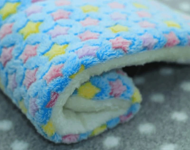 Amakunft 2-Pack Cozy Washable Fleece Pet Bed Mats for Small Animals