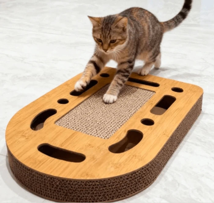 Bamboo Multi-Hole Cat Scratcher, Sisal, Floor-Mounted, Cat Claw Toy