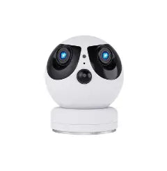 Cute Dual-Lens Indoor Camera - Low Power, Remote Viewing, Two-Way Talk, Red