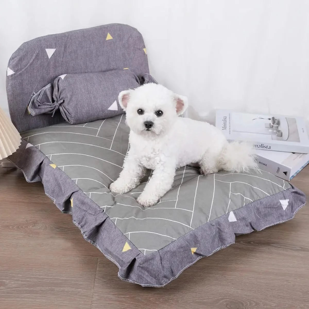 Cozy Striped Pet Bed for Small Dogs & Cats - Breathable Cushion Mat