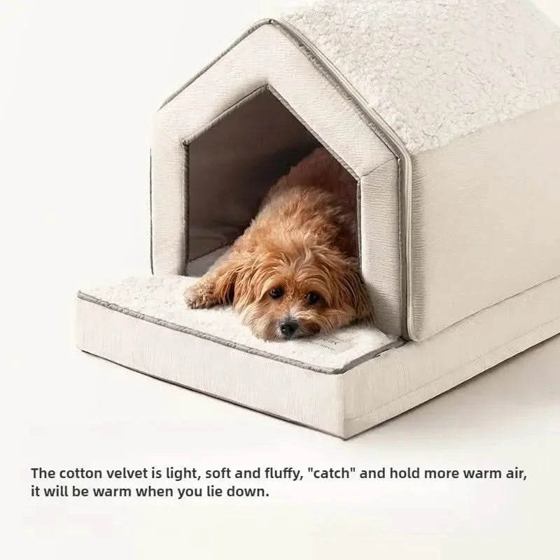 Waterproof Winter Pet Igloo House: Cozy, Collapsible Dog & Cat Bed