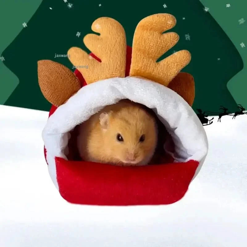 Cozy Plush Hamster House Bed, Warm Cotton Small Animal Sleeping Bag Cave Hideaway