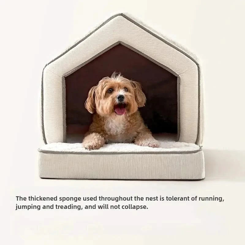 Waterproof Winter Pet Igloo House: Cozy, Collapsible Dog & Cat Bed