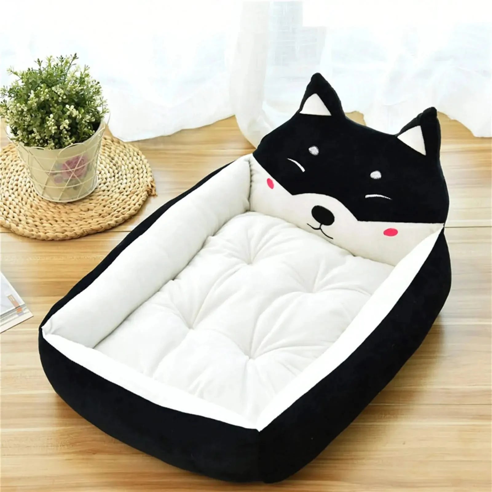 Cute Cartoon Pet Bed Sofa Lounger – Detachable, Washable, All-Season Comfort