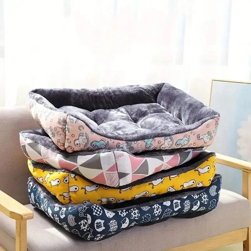 Deluxe Plush Pet Dog Cat Sofa Bed Mat - Cozy, Breathable, Washable Cushion