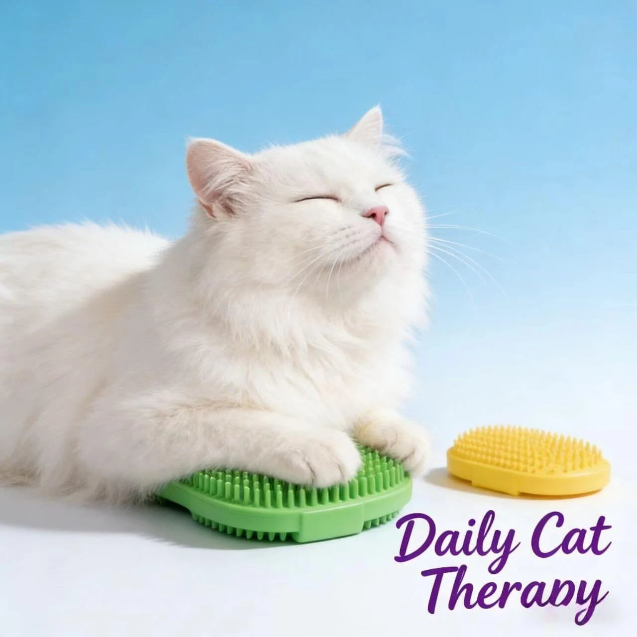 Wall-Mounted Cat Groomer - Silicone Brush, Massage & Shedding Tool, Multi-Color