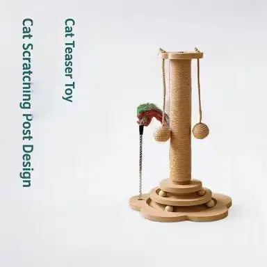 Scratching & Interactive Cat Scratcher: Sisal Post, Hanging Toys & Rolling Balls