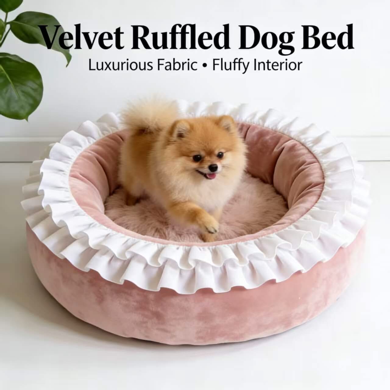 Denim Patchwork Dog Bed , Distressed Studded Design for Small-Medium Dogs