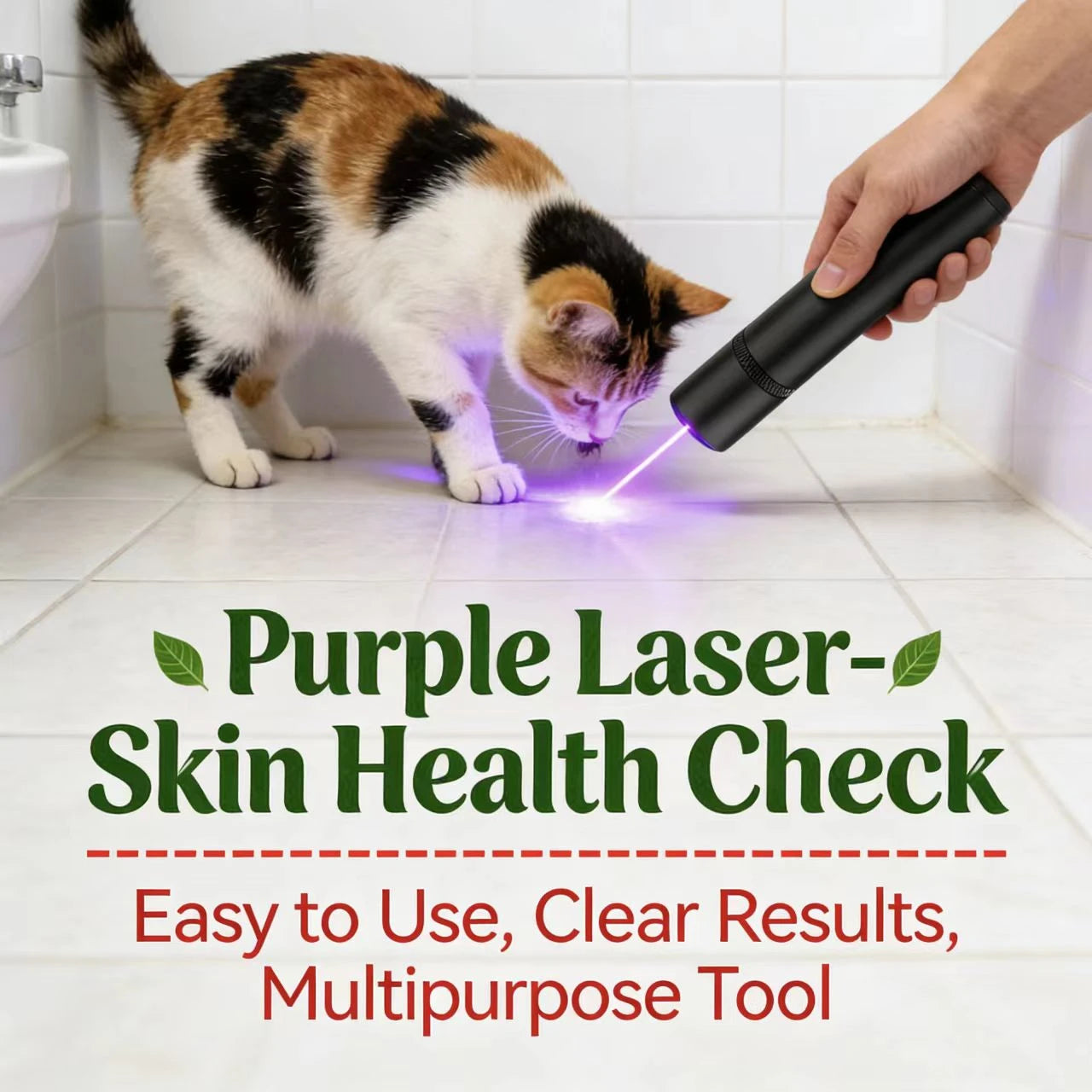Dual-Function Cat Tool - Interactive Laser Toy & UV Ringworm Detection Light