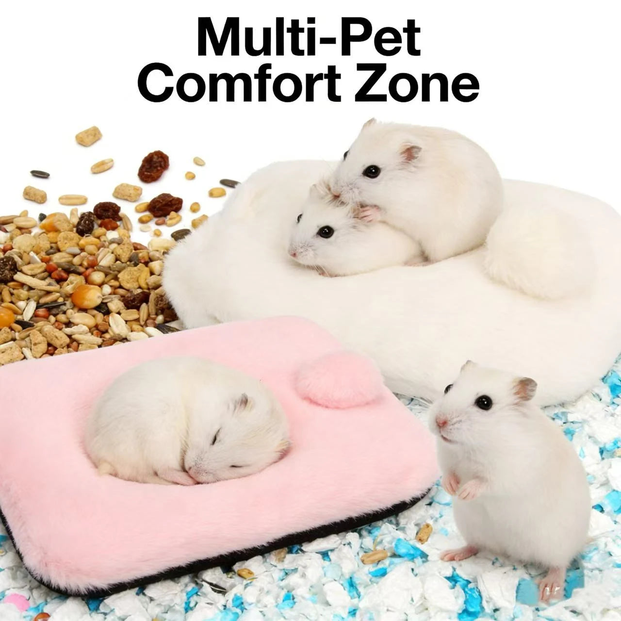 Comfort Rest Hamster Nest for Hamsters - Plush White Cozy Lying Shape