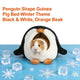 Winter-Themed Cozy Guinea Pig House for Guinea Pigs - Penguin Shape, Black & White, Orange Beak
