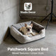Studio-Decor Pet Bed for Dogs - Square, Grey Patchwork, Mixed Textures, Urban Style