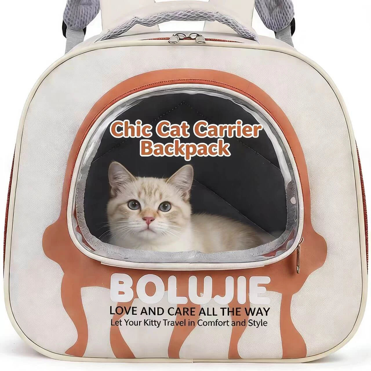 Travel Cat Backpack - Airy Window, Lightweight, Beige