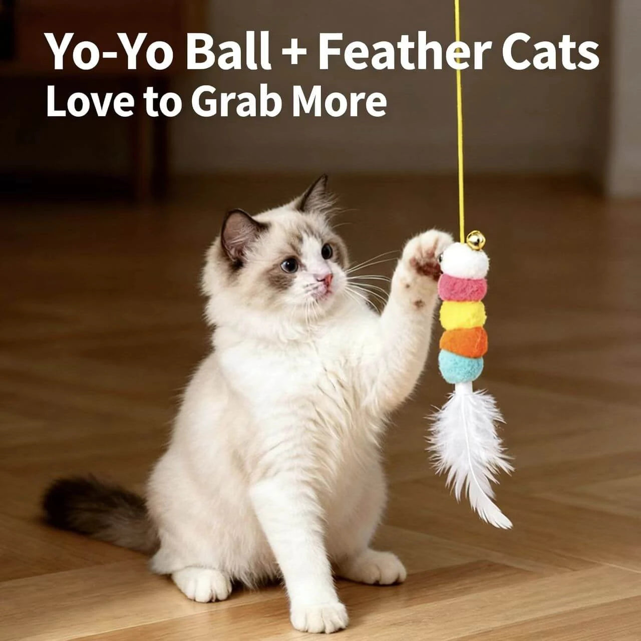 Automatic Cat Teaser Toy - Wall-Mounted, Retractable Rope, Caterpillar Design