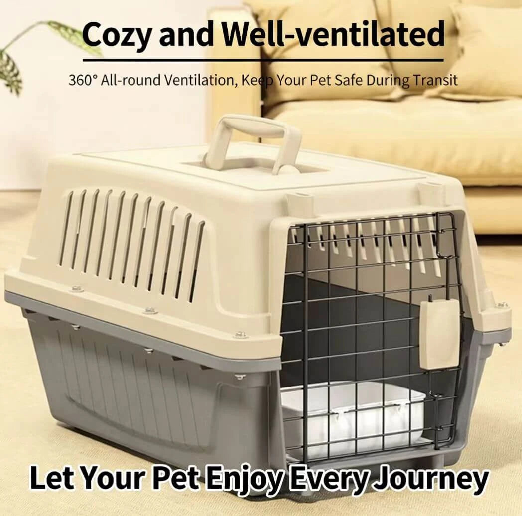 Airline-Approved Cat & Dog Carrier - Pressure-Proof, Secure, Beige