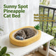 Durable Pet Scratcher for Cats - Pineapple Design, Sisal Core, Yellow Plush Edge Mat