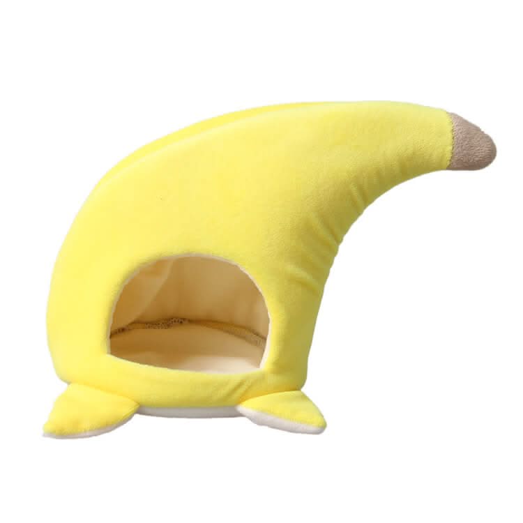 Cute-Comfy Chinchilla House for Chinchillas - Banana Shape, Yellow, Plush Material, Small Ear Decor