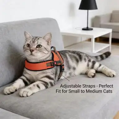 Reflective Escape-Proof Cat Harness: Breathable Mesh, Adjustable Fit