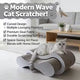 Wavy Cat Scratcher: Rest & Scratch, Curved Design, Durable Surface (Beige-White)