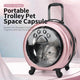 Travel Cat Trolley Case - Dome Window, Telescopic Handle, Pink