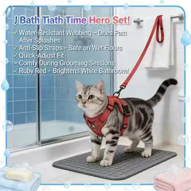 Reflective Escape-Proof Cat Harness & Leash: Breathable Mesh, Adjustable Fit (Red)