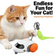 Robot Cat Teaser Toy - Auto-Rotating Feather, Interactive Play, White & Orange