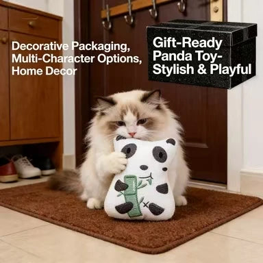 Plush Catnip Cat Toy Set - Cute Animal Pillows, Soft Fabric, Interactive Chew Toys