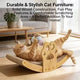 Paw-Shaped Rocking Cat Scratcher: Interactive Toys, Durable Surface, Bamboo Design