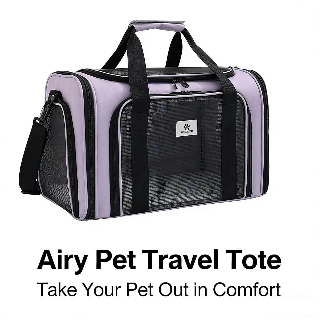 Spacious Cat & Dog Carrier Bag - Lightweight, Airy, Lavender