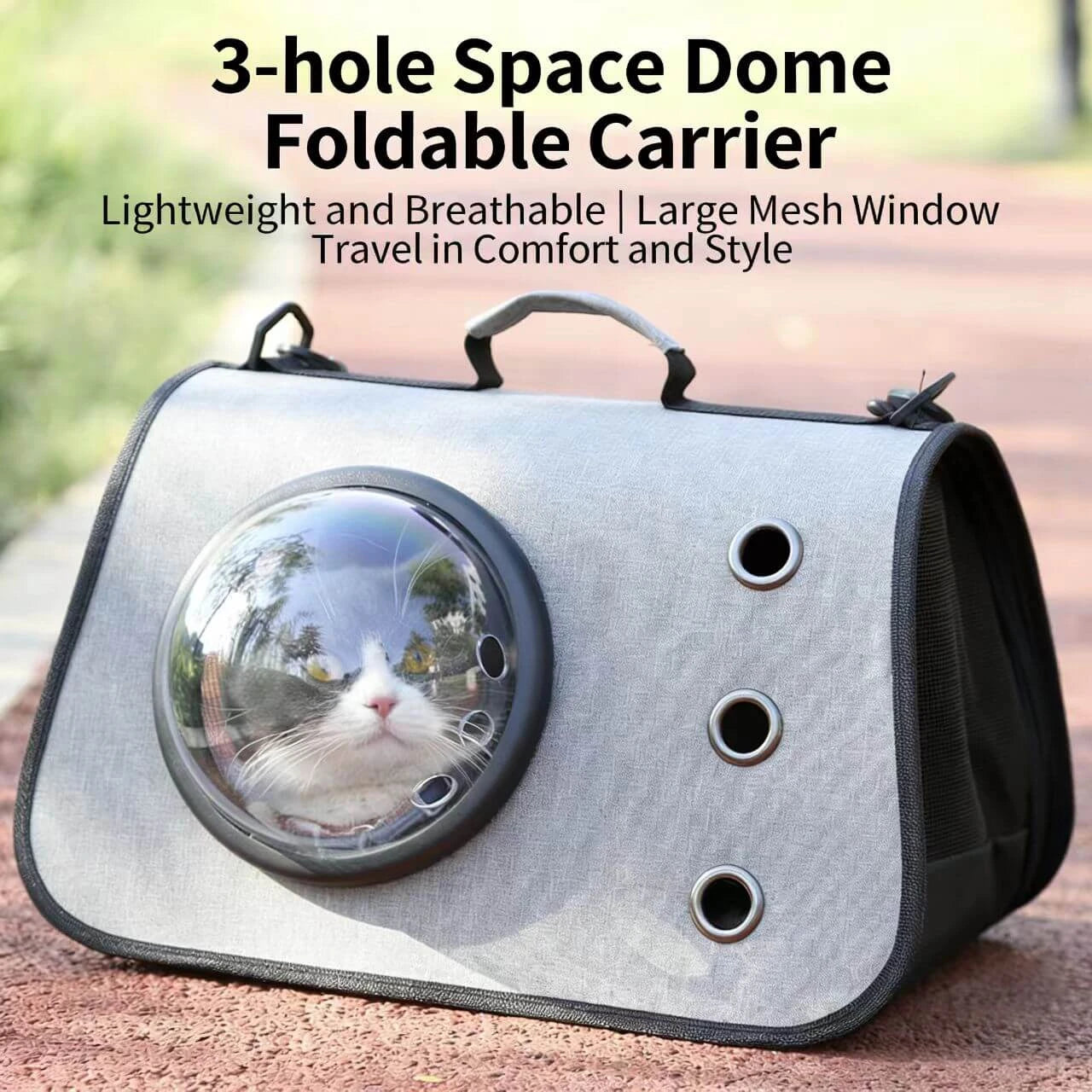Clear-View Cat Carrier Bag - Airy Holes, Portable